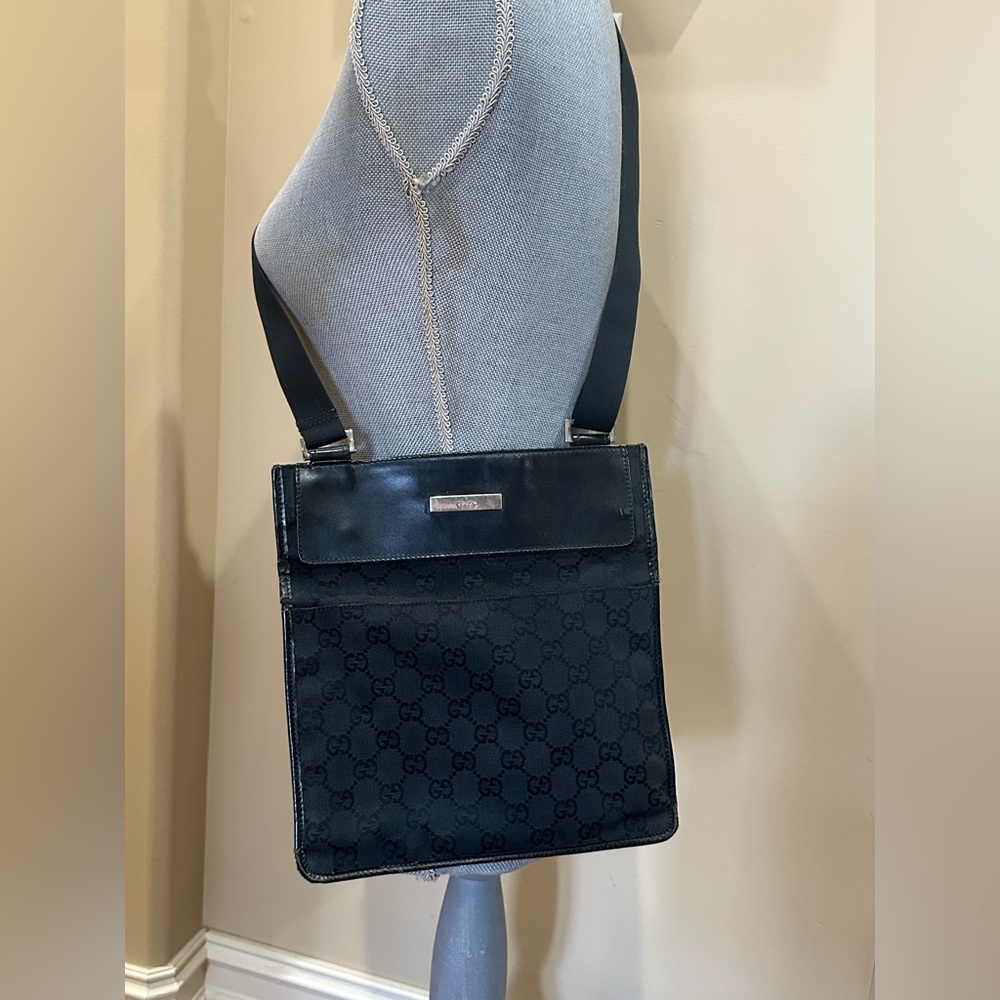Gucci Black Canvas Messenger Bag